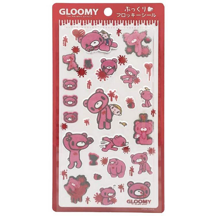 "GLOOMY The Naughty Grizzly" Flocked Sticker Sheet
