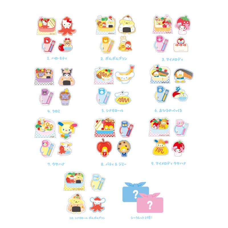 "Sanrio Waiwai Picnic Bento Sticker" Blind