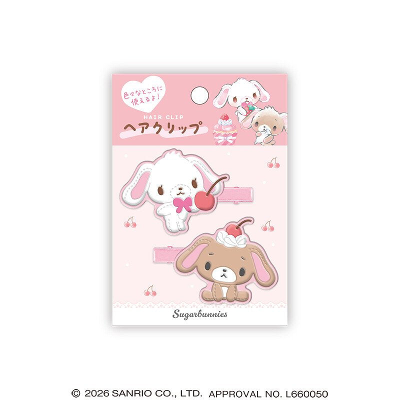 "Sugarbunnies Cherry Pink" Hair Clips