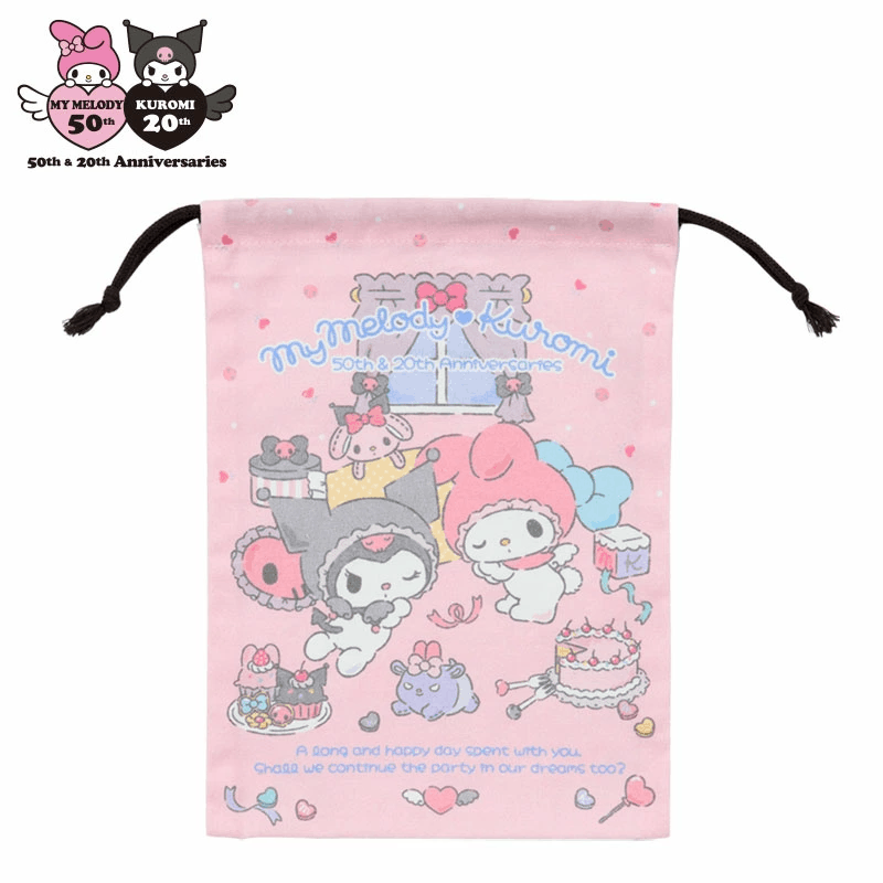 "My Melody & Kuromi 50th & 20th Anniversary" Drawstring Bag