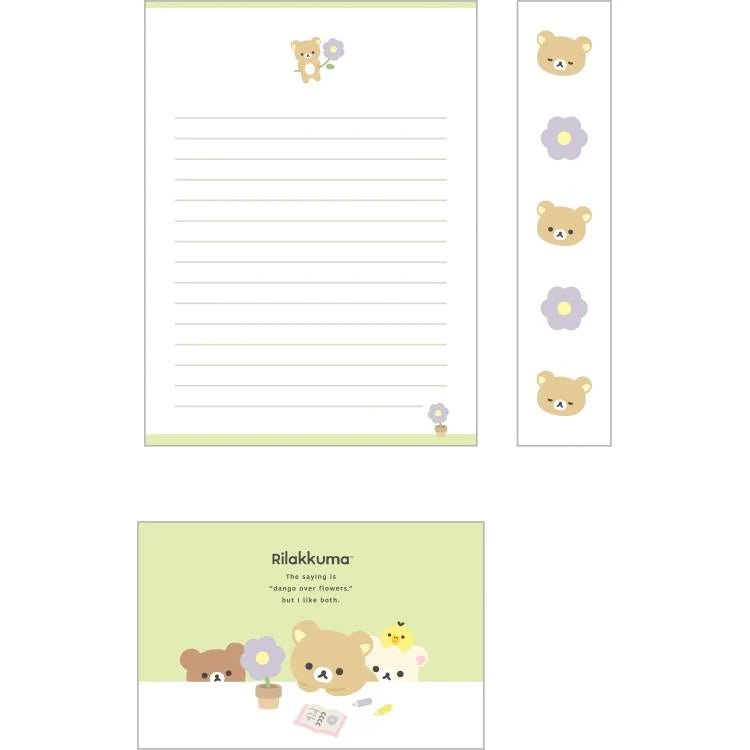 "BASIC Rilakkuma Flower" Letter Set - Rosey’s Kawaii Shop