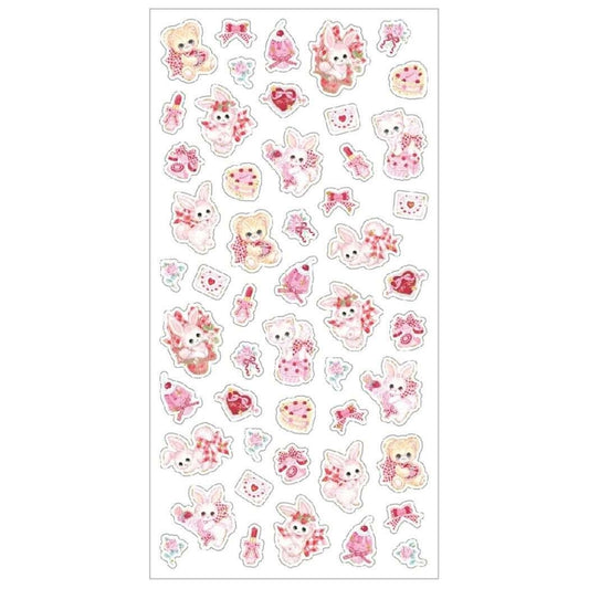 [Coquette Red] "Amenomori Fumika" Clear Sticker Sheet - Rosey’s Kawaii Shop