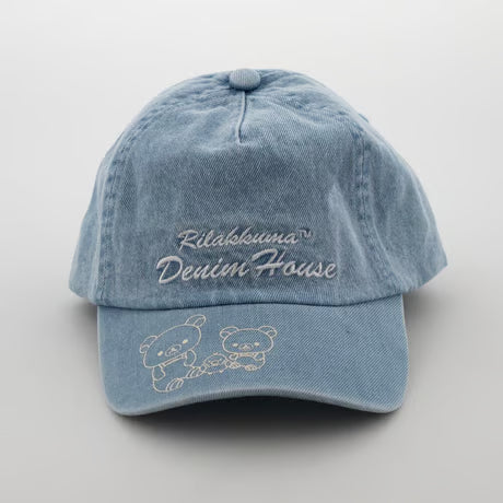 "Rilakkuma Denim House" White Embroidered Cap