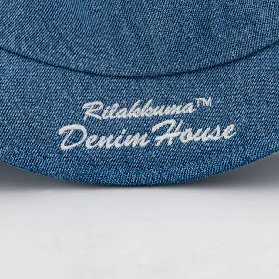 "Rilakkuma Denim House" Embroidered Bucket Hat