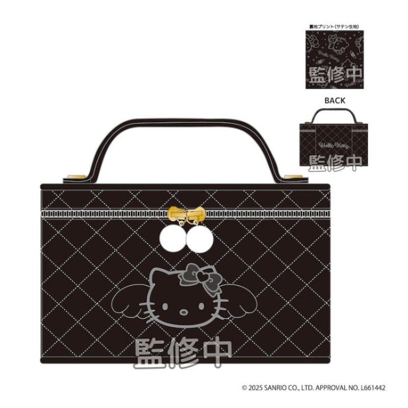 "Hello Kitty Black Angel" Quilted Vanity Pouch - Rosey’s Kawaii Shop