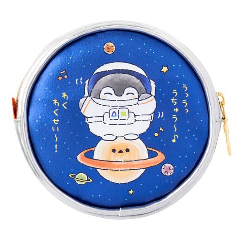 "Koupenchan Space Mission" Silver Round Pouch - Rosey’s Kawaii Shop
