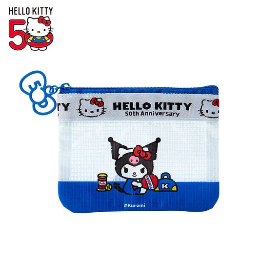 [KUROMI] "HELLO EVERYONE! Hello Kitty 50th" Vinyl Pouch - Rosey’s Kawaii Shop