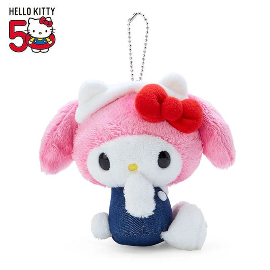 [MY MELODY] "HELLO EVERYONE! Hello Kitty 50th" Plush Keychain - Rosey’s Kawaii Shop
