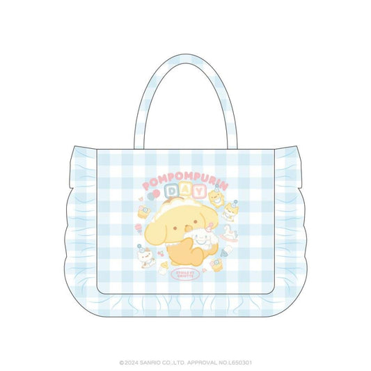[POMPOMPURIN] "Etoile Et Griotte x Pompompurin and Cinnamoroll" Frill Tote Bag - Rosey’s Kawaii Shop