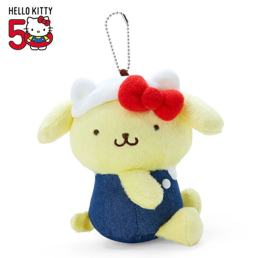 [POMPOMPURIN] "HELLO EVERYONE! Hello Kitty 50th" Plush Keychain - Rosey’s Kawaii Shop