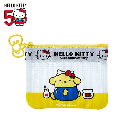 [POMPOMPURIN] "HELLO EVERYONE! Hello Kitty 50th" Vinyl Pouch - Rosey’s Kawaii Shop