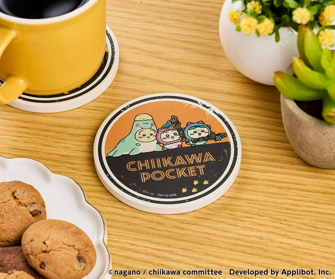 LIMITED "Chiikawa Pocket POP UP STORE Dinosaur" Coaster