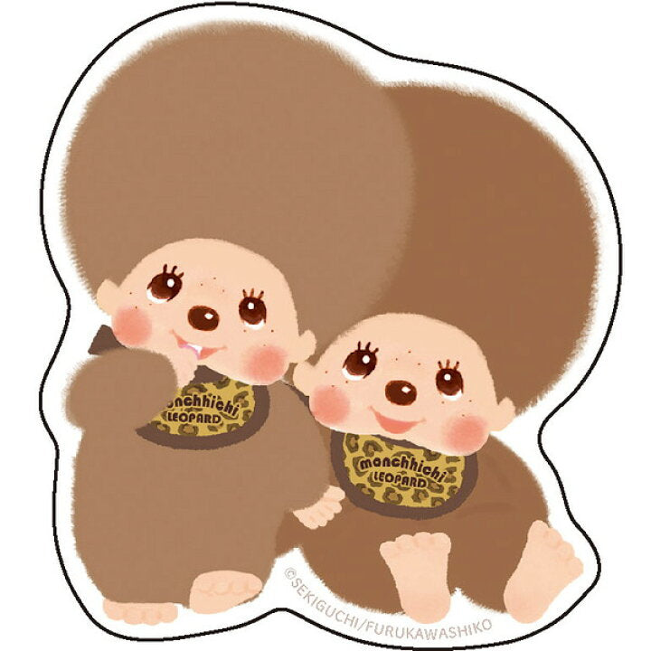 "Monchhichi Leopard" Big Sticker Set