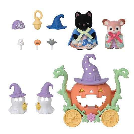 "Sylvanian Families Halloween Ghost and Pumpkin Carriage" Set