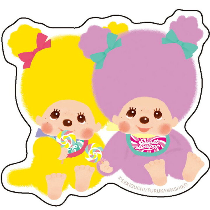 "Monchhichi Sweet Lollipop" Big Sticker Set