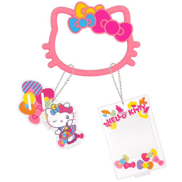 "USJ 25th Anniversary Discover U!!! Hello Kitty" Keychain & Hand Strap Set