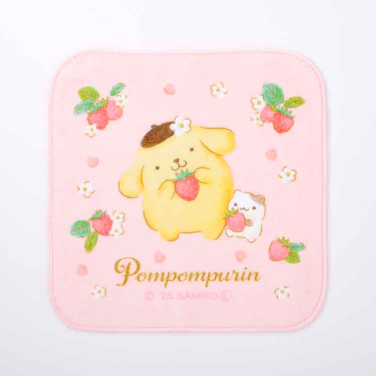 "Pompompurin Strawberry Friends" Hand Towel
