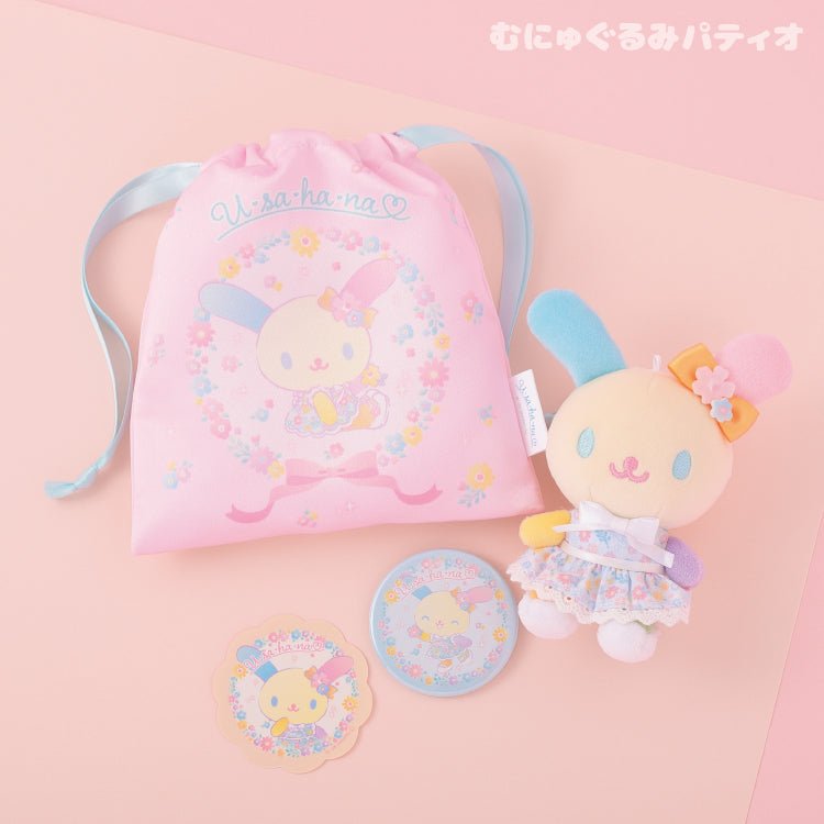 "Usahana Fluffy Floral" Drawstring Bag - Rosey’s Kawaii Shop