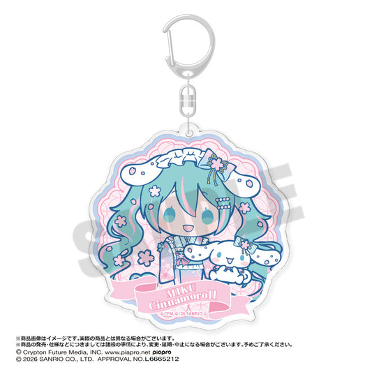 [GREETING] "Hatsune Miku x Cinnamoroll Yumezakura" Big Round Acrylic Keychain