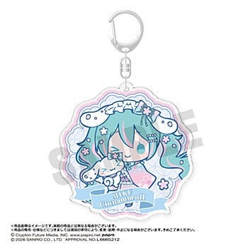 [WINKING] "Hatsune Miku x Cinnamoroll Yumezakura" Big Round Acrylic Keychain