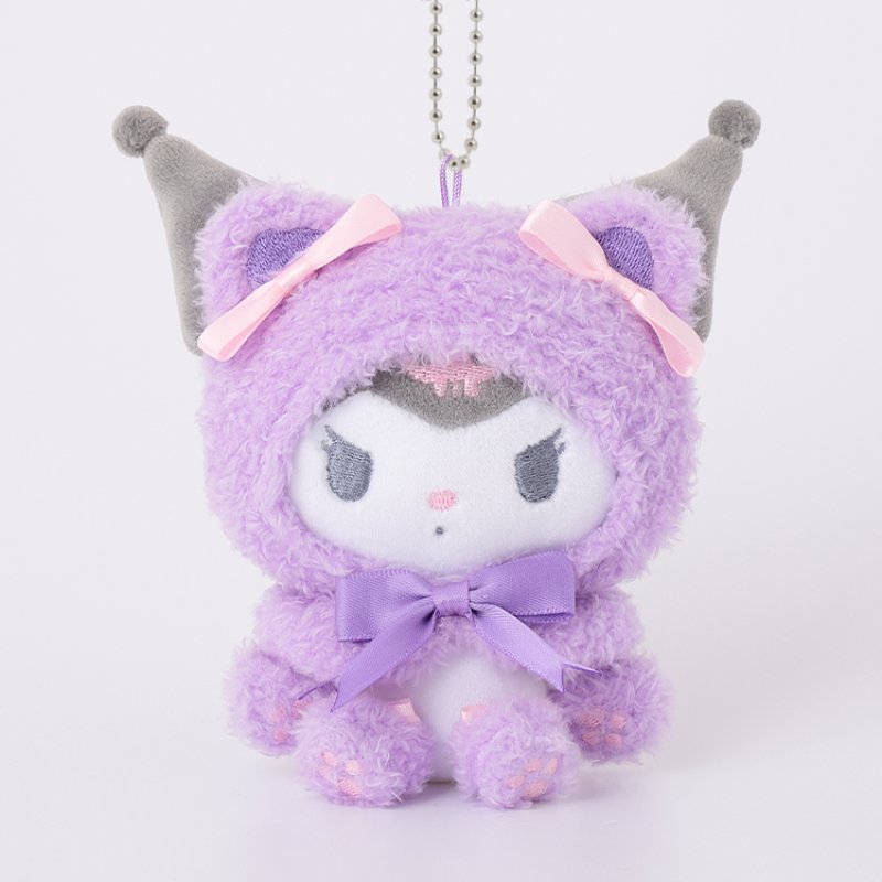 [KUROMI] "Sanrio Fuwamoko Animal Hood" Munyugurumi Plush Keychain