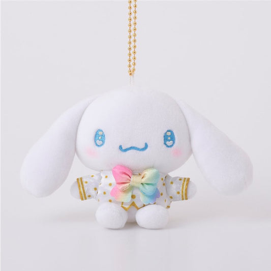 [CINNAMOROLL RAINBOW] "Ichigo Shinbun 50th Anniversary x Munyugurumi Patio POPUP STORE" Plush Keychain