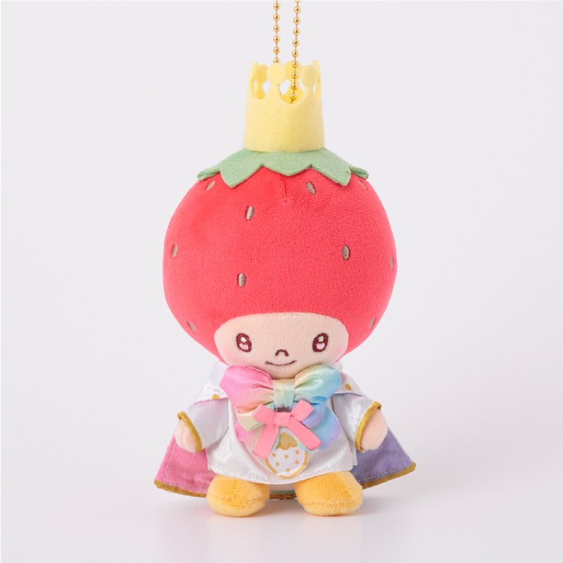 [STRAWBERRY KING RAINBOW] "Ichigo Shinbun 50th Anniversary x Munyugurumi Patio POPUP STORE" Plush Keychain