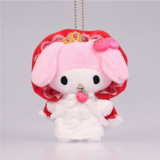 [MY MELODY PRINCESS] "Ichigo Shinbun 50th Anniversary x Munyugurumi Patio POPUP STORE" Plush Keychain