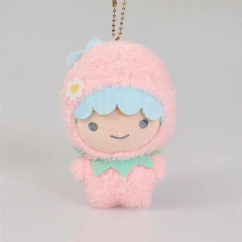 [KIKI / LITTLE TWIN STARS STRAWBERRY] "Ichigo Shinbun 50th Anniversary x Munyugurumi Patio POPUP STORE" Plush Keychain