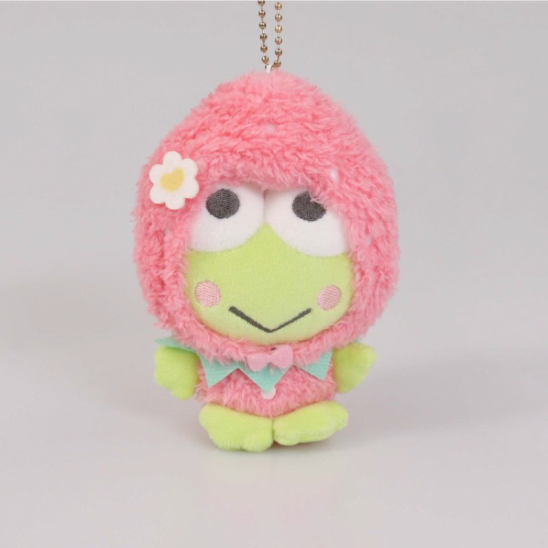 [KEROPPI STRAWBERRY] "Ichigo Shinbun 50th Anniversary x Munyugurumi Patio POPUP STORE" Plush Keychain