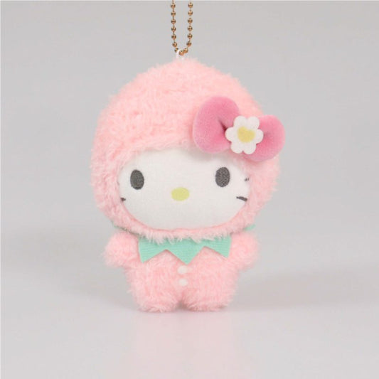 [HELLO KITTY STRAWBERRY] "Ichigo Shinbun 50th Anniversary x Munyugurumi Patio POPUP STORE" Plush Keychain