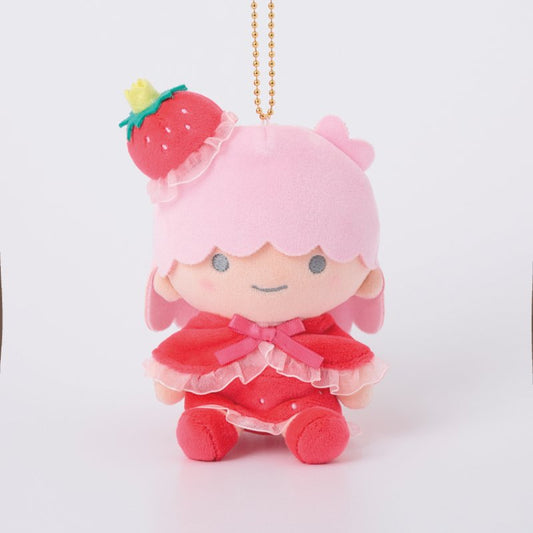 [LALA / LITTLE TWIN STARS] "Sanrio Strawberry Crown" Plush Keychain