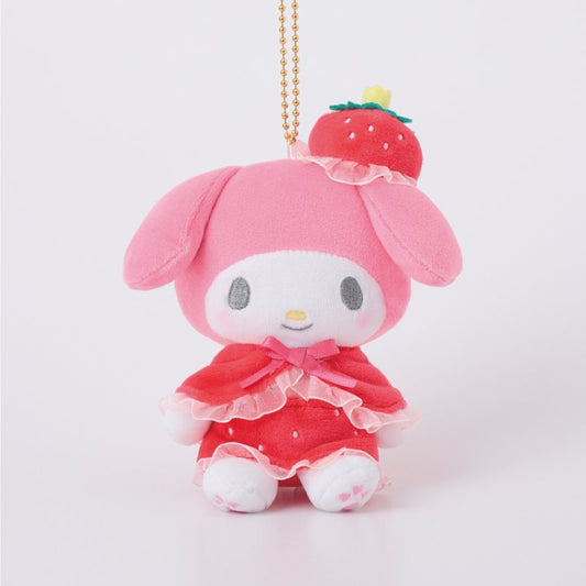 [MY MELODY] "Sanrio Strawberry Crown" Plush Keychain