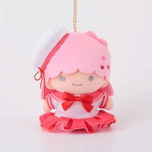 [LALA / LITTLE TWIN STARS VALENTINE] "Ichigo Shinbun 50th Anniversary x Munyugurumi Patio POPUP STORE" Plush Keychain