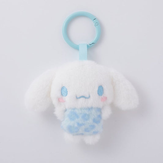 [CINNAMOROLL] "Sanrio Leopard Print Heart Fuwafuwa Friends" Plush Keychain