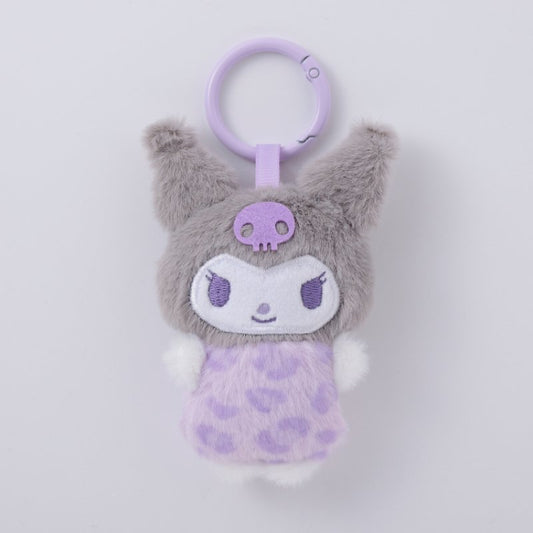 [KUROMI] "Sanrio Leopard Print Heart Fuwafuwa Friends" Plush Keychain