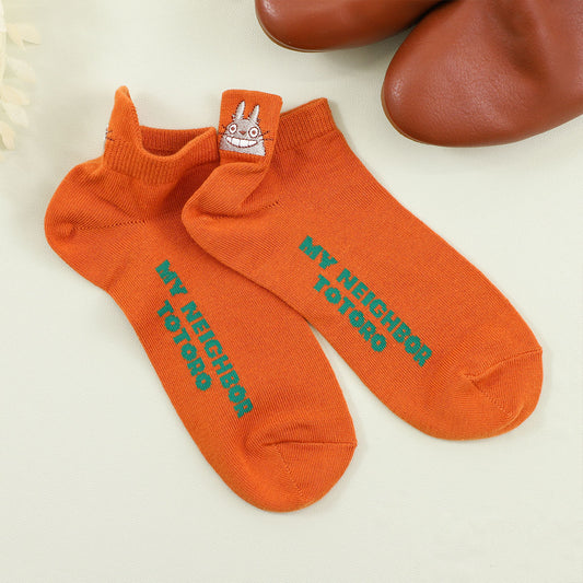 "My Neighbor Totoro" Heel Embroidered Socks