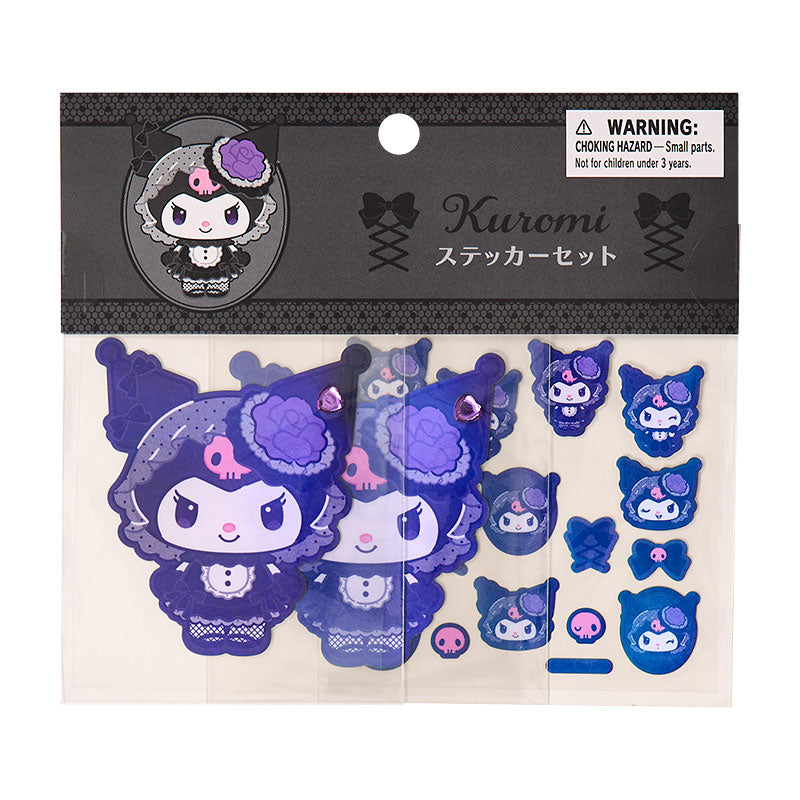 "Kuromi Pitch Black Mode" Sticker Set
