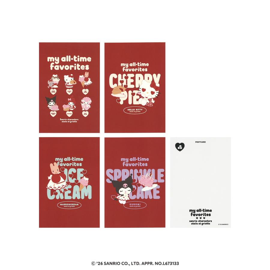 [RED] "Sanrio x Etoile et Griotte My All-time Favorites" Postcard Set