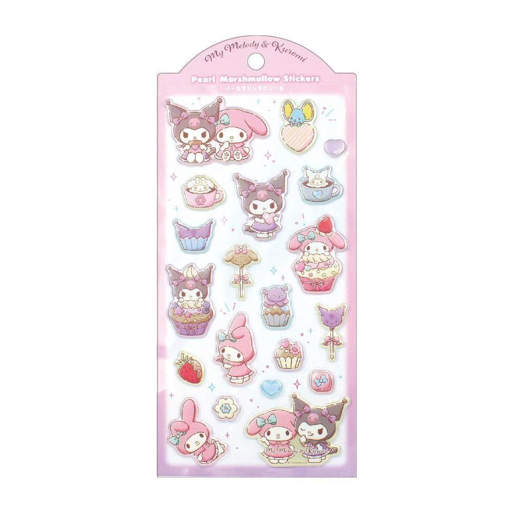 [MY MELODY / KUROMI] "Sanrio Pearl Marshmallow" Sticker Sheet