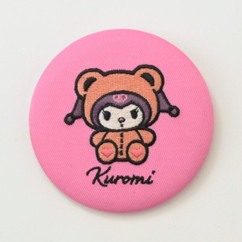 [KUROMI] AVAIL "Sanrio Bear Motif" Embroidered Can Badge