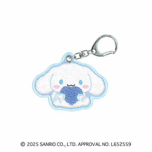 [CINNAMOROLL] "Sanrio Fluffy Embroidery Sagara" Keychain