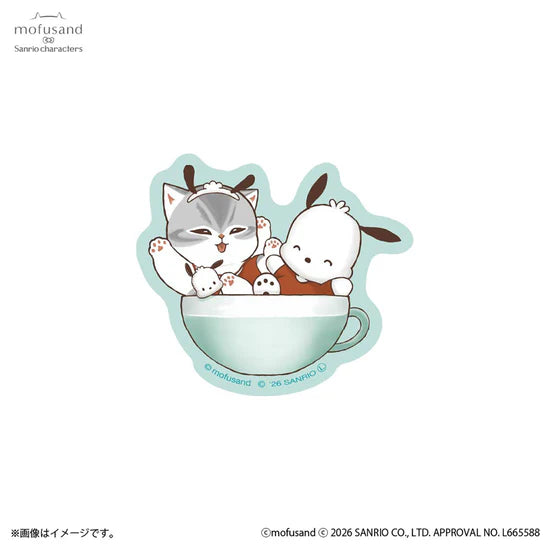 [POCHACCO] "Mofusand x Sanrio" Die-Cut Sticker