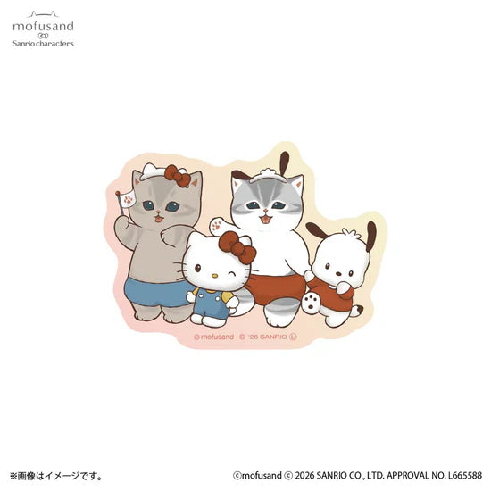 [HELLO KITTY / POCHACCO] "Mofusand x Sanrio" Die-Cut Sticker