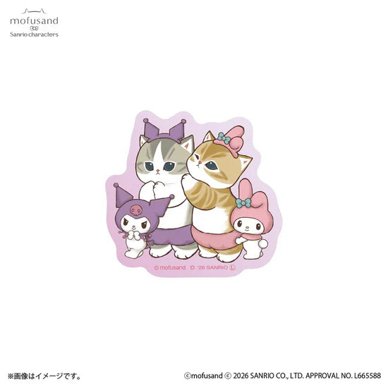[KUROMI / MY MELODY] "Mofusand x Sanrio" Die-Cut Sticker