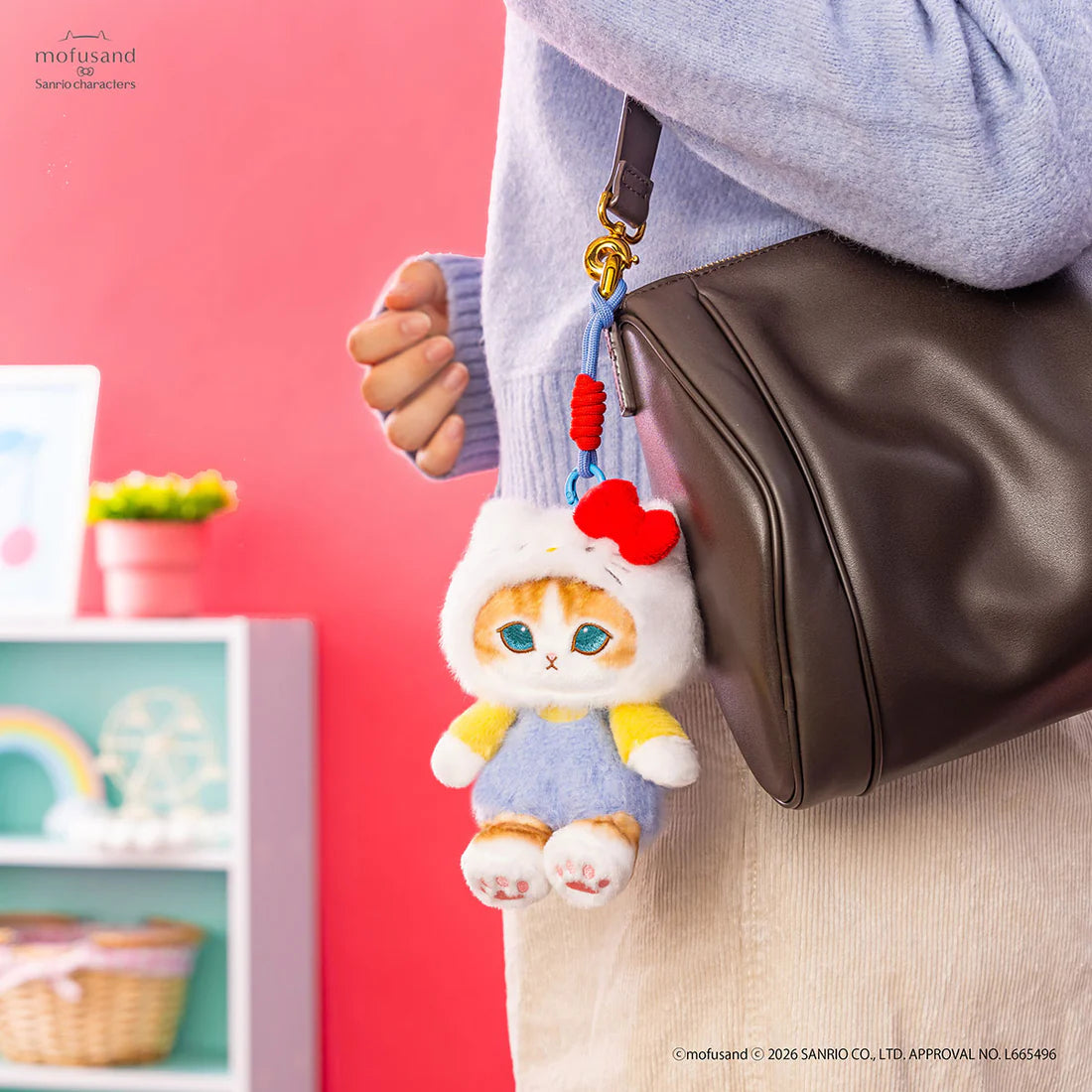 [HELLO KITTY] "Mofusand x Sanrio Potefuwa" Plush Keychain