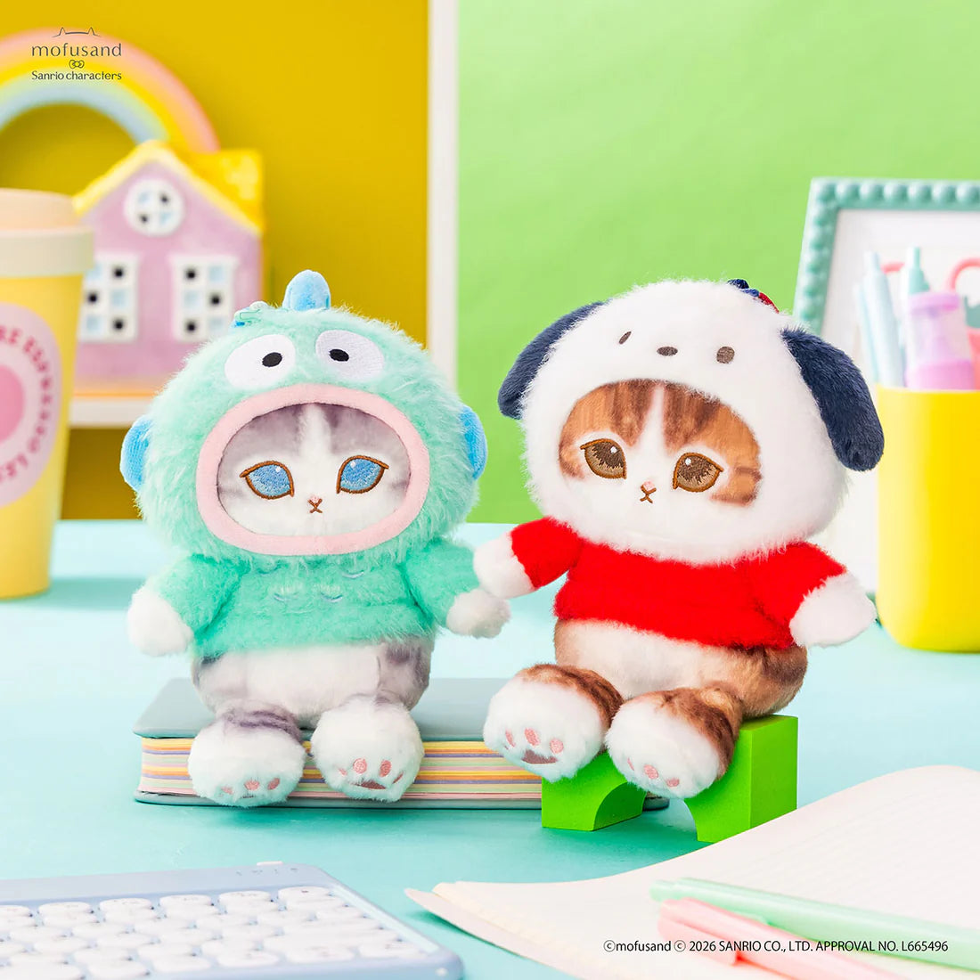 [HANGYODON] "Mofusand x Sanrio Potefuwa" Plush Keychain