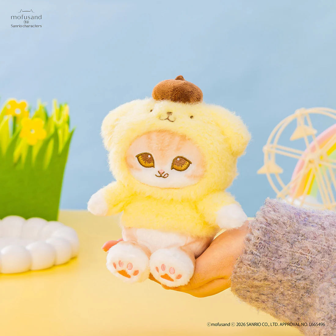 [POMPOMPURIN] "Mofusand x Sanrio Potefuwa" Plush Keychain