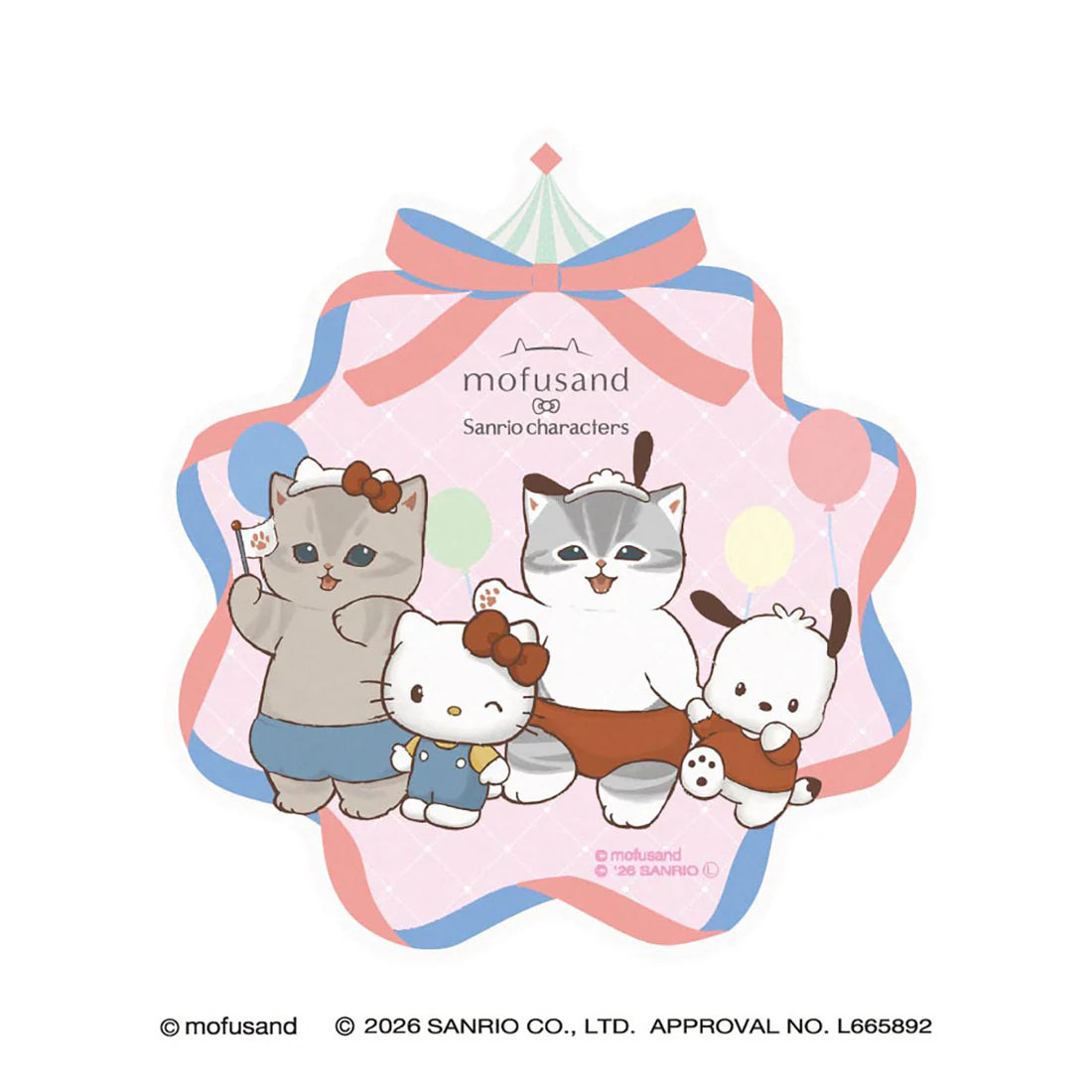 [HELLO KITTY / POCHACCO] "Mofusand x Sanrio" Travel Sticker