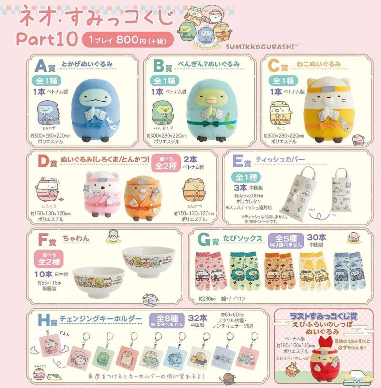 KUJI TICKET: "Sumikko Gurashi Ninja"